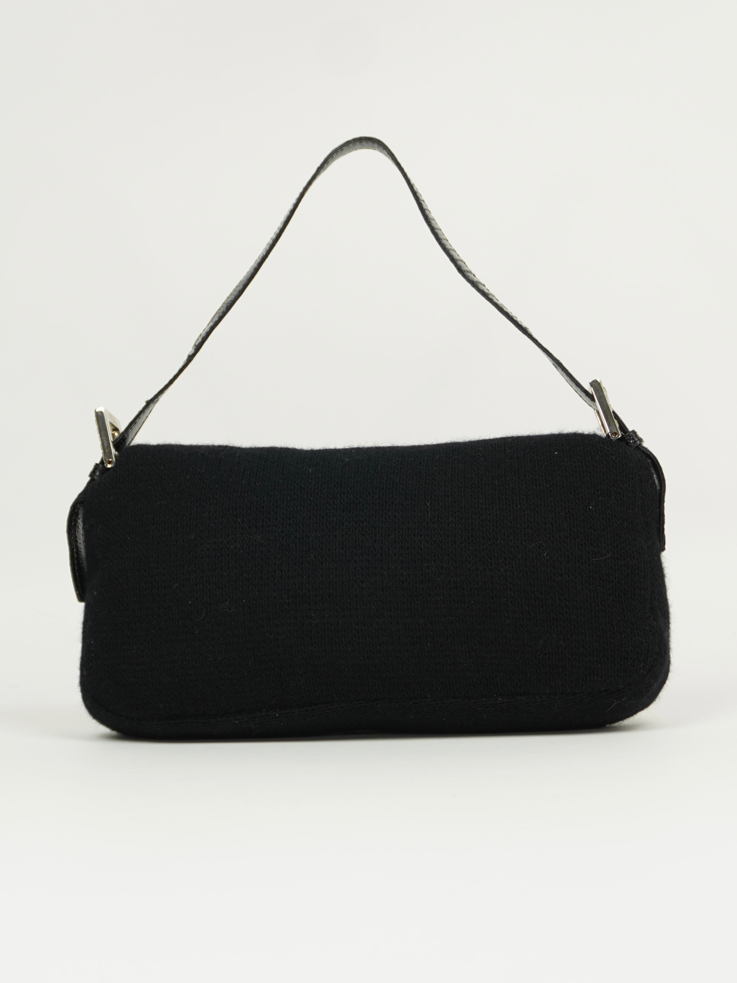 FENDI DIAMANTÉ CASHMERE BAGUETTE WITH LIZARD TRIM