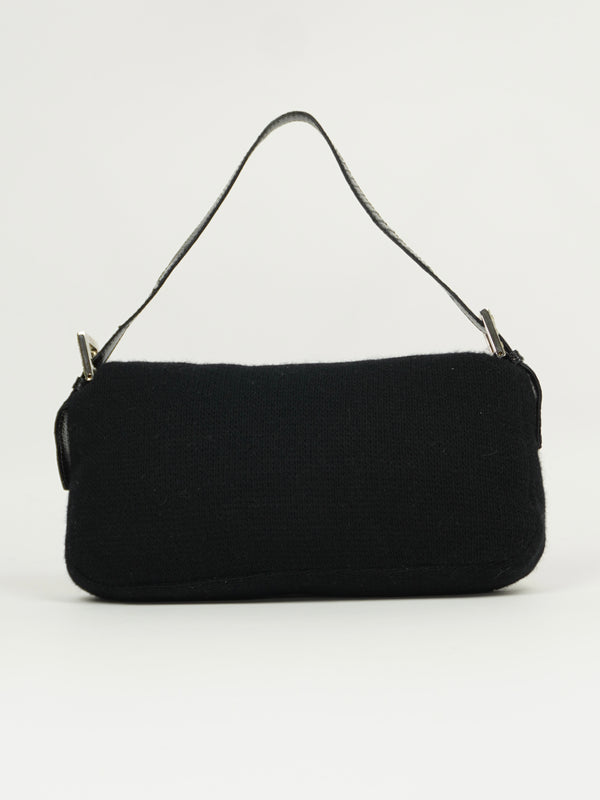 FENDI DIAMANTÉ CASHMERE BAGUETTE WITH LIZARD TRIM