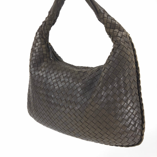 BOTTEGA VENETA BROWN INTRECCIATO SHOULDER BAG