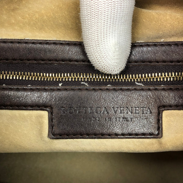 BOTTEGA VENETA BROWN INTRECCIATO SHOULDER BAG