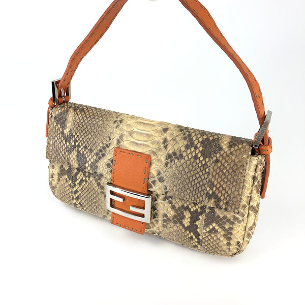 FENDI SELLERIA PYTHON BAGUETTE BAG