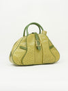 CHRISTIAN DIOR OSTRICH DOUBLE SADDLE BOWLER BAG