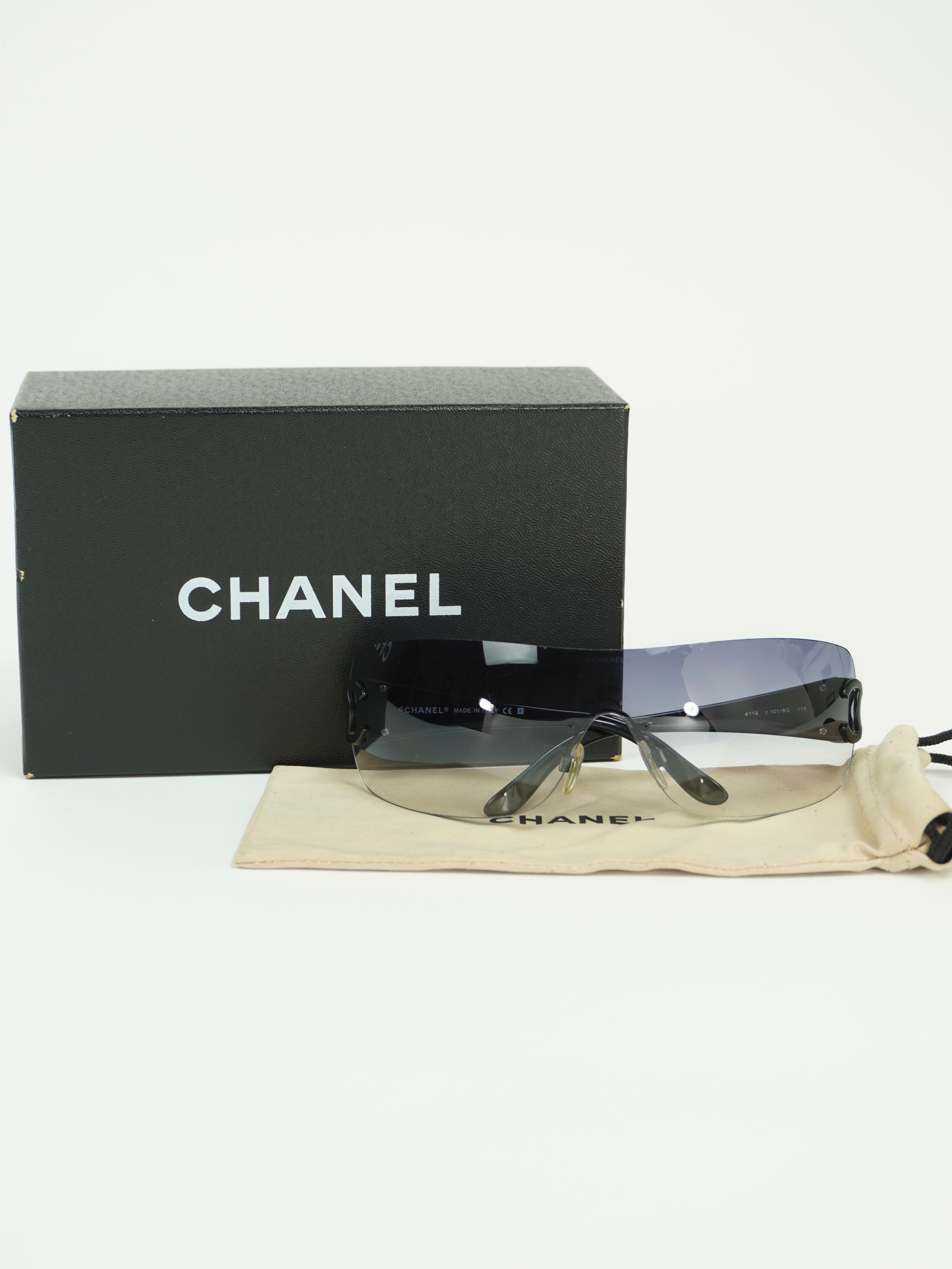 CHANEL RIMLESS CC LOGO SUNGLASSES