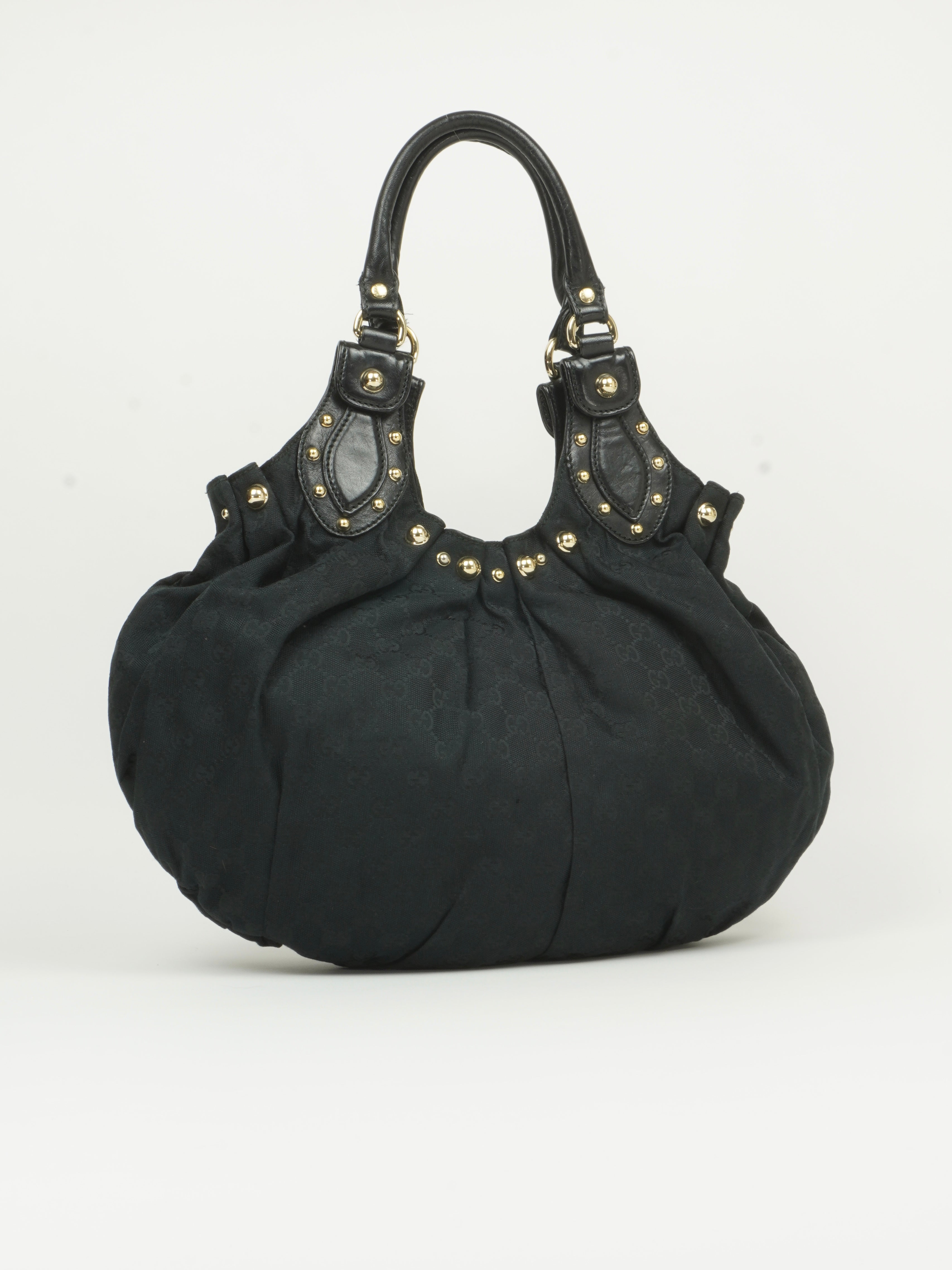 GUCCI MONOGRAM STUDDED PELHAM BAG