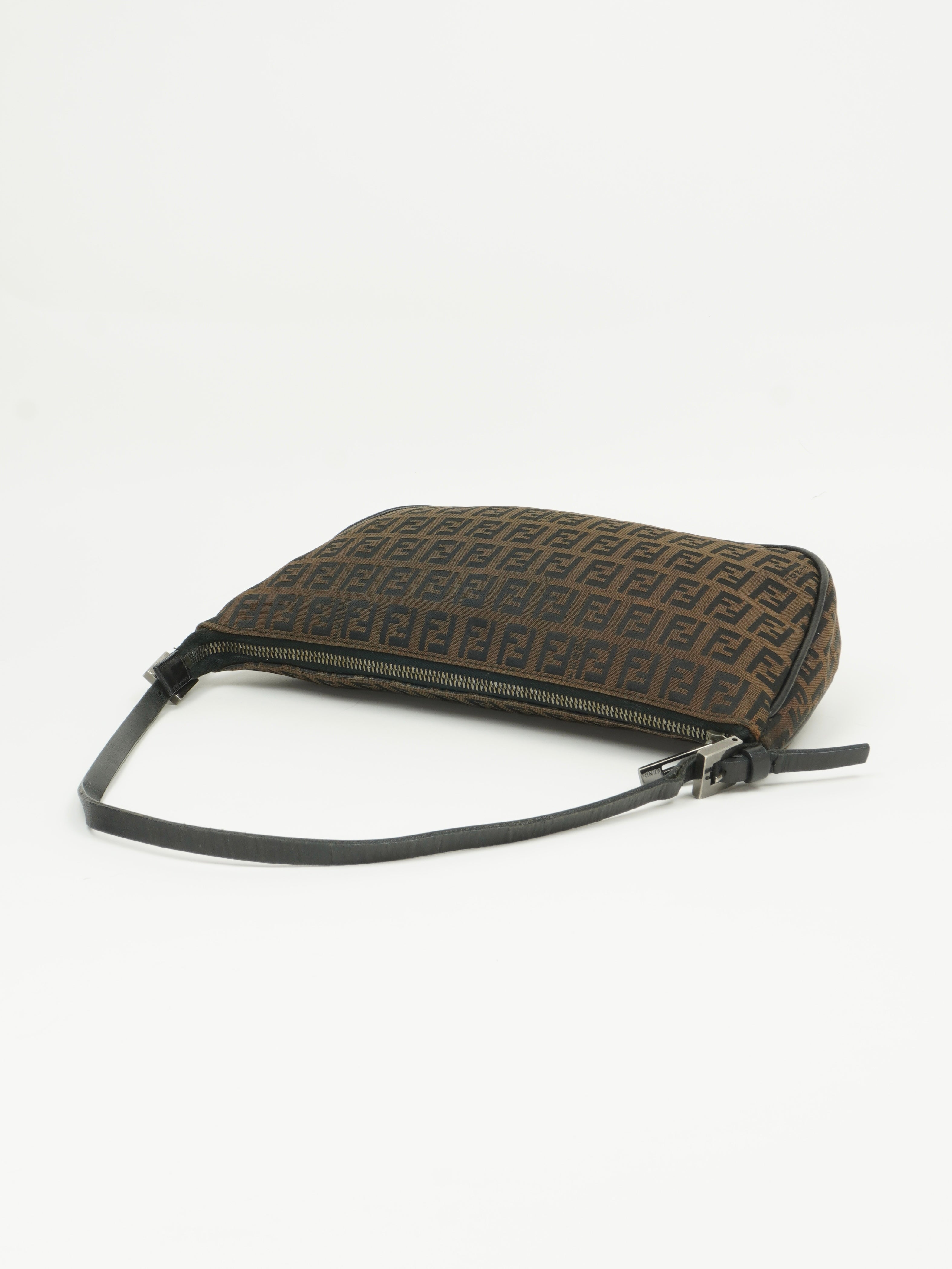 FENDI ZUCCA CRESCENT SHOULDER BAG