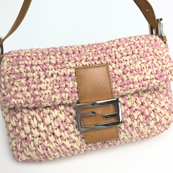 Fendi Crochet Baguette Shoulder Bag