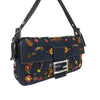 FENDI DENIM BEADED BAGUETTE SHOULDER BAG