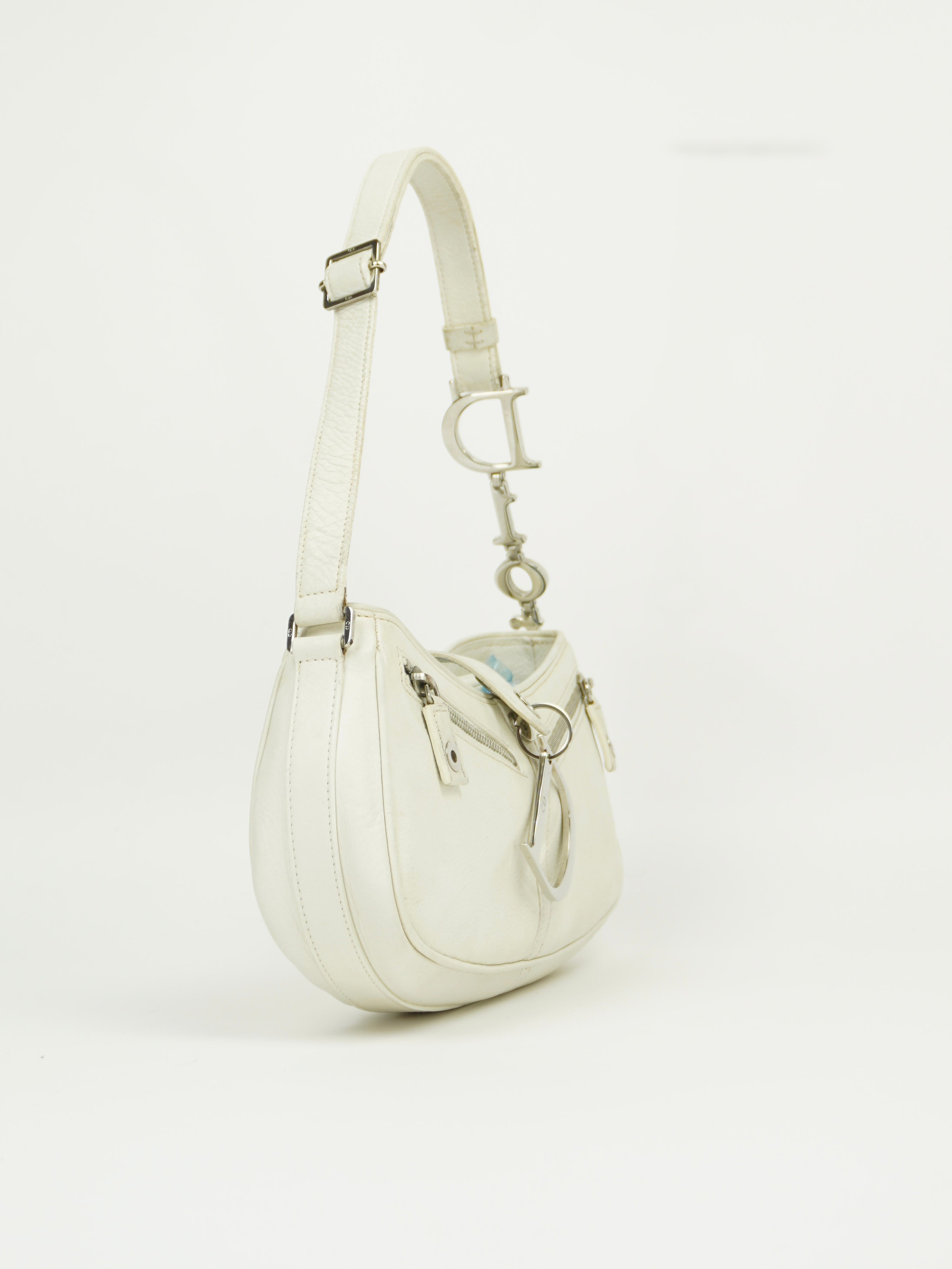 CHRISTIAN DIOR MONOGRAM BAG WITH SILVER HARDWARE