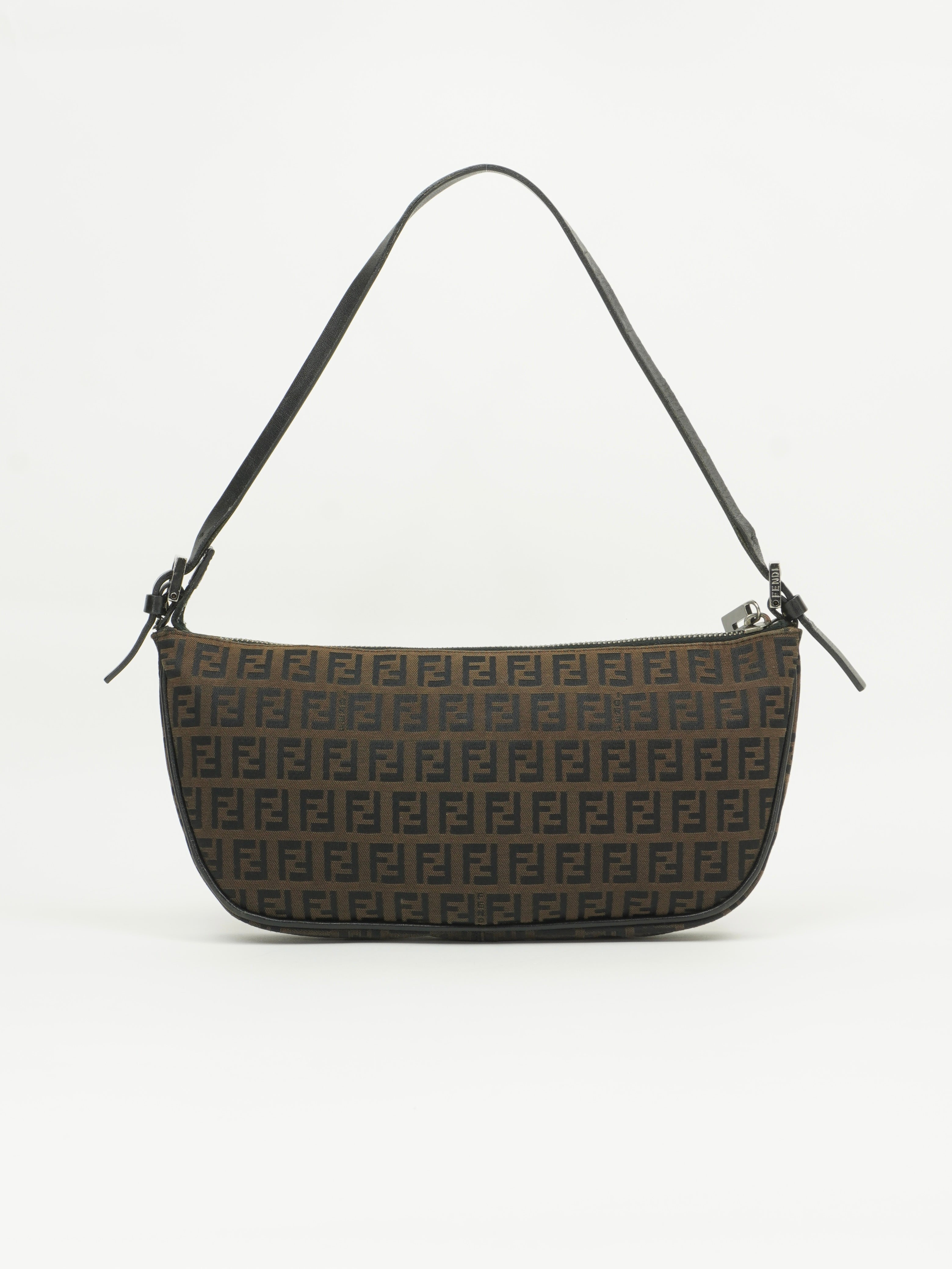 FENDI ZUCCA CRESCENT SHOULDER BAG