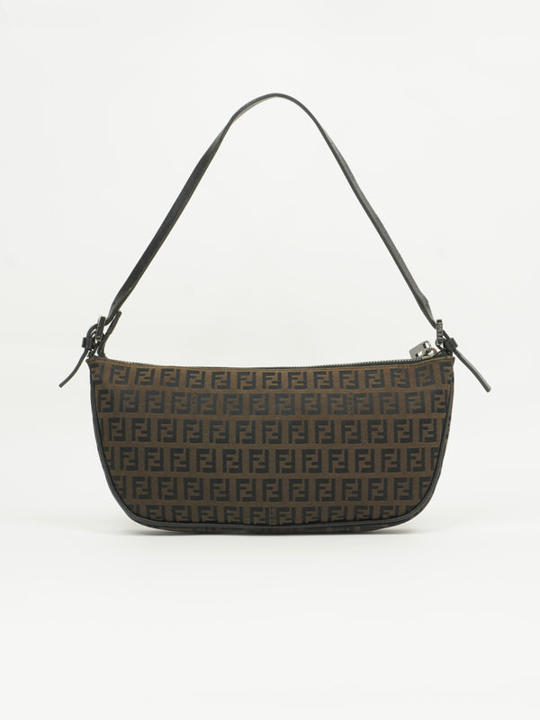 FENDI ZUCCA CRESCENT SHOULDER BAG