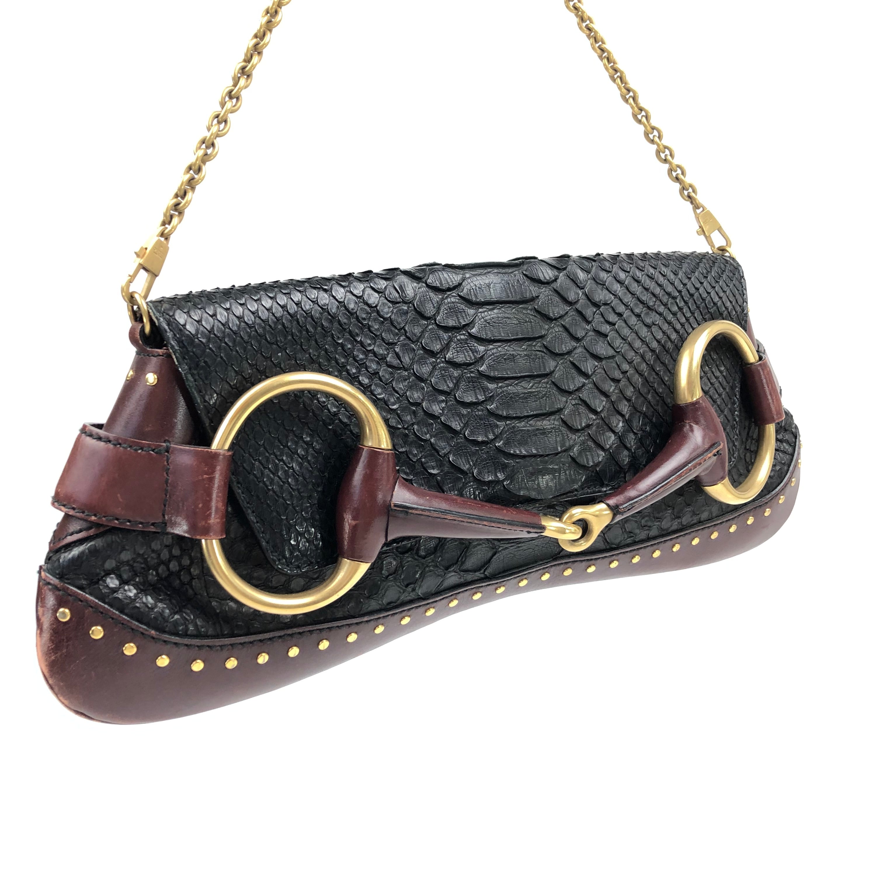 Gucci Horsebit Tom Ford Python Chain Shoulder Bag