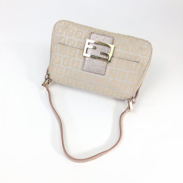 FENDI ZUCCA SHIMMER BAGUETTE BAG