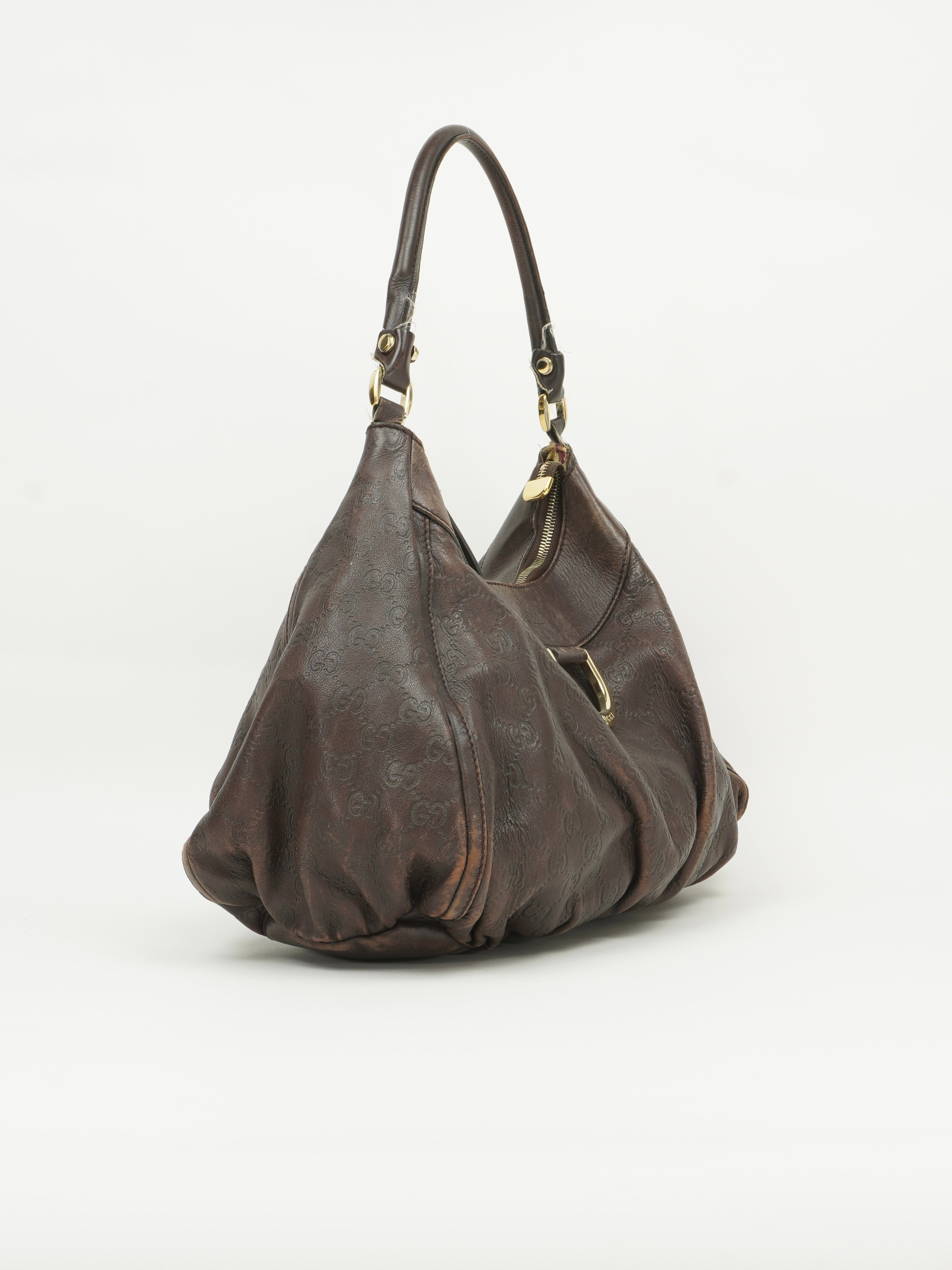 GUCCI MONOGRAM LEATHER ABBEY BAG