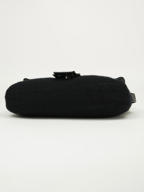 FENDI DIAMANTÉ CASHMERE BAGUETTE WITH LIZARD TRIM