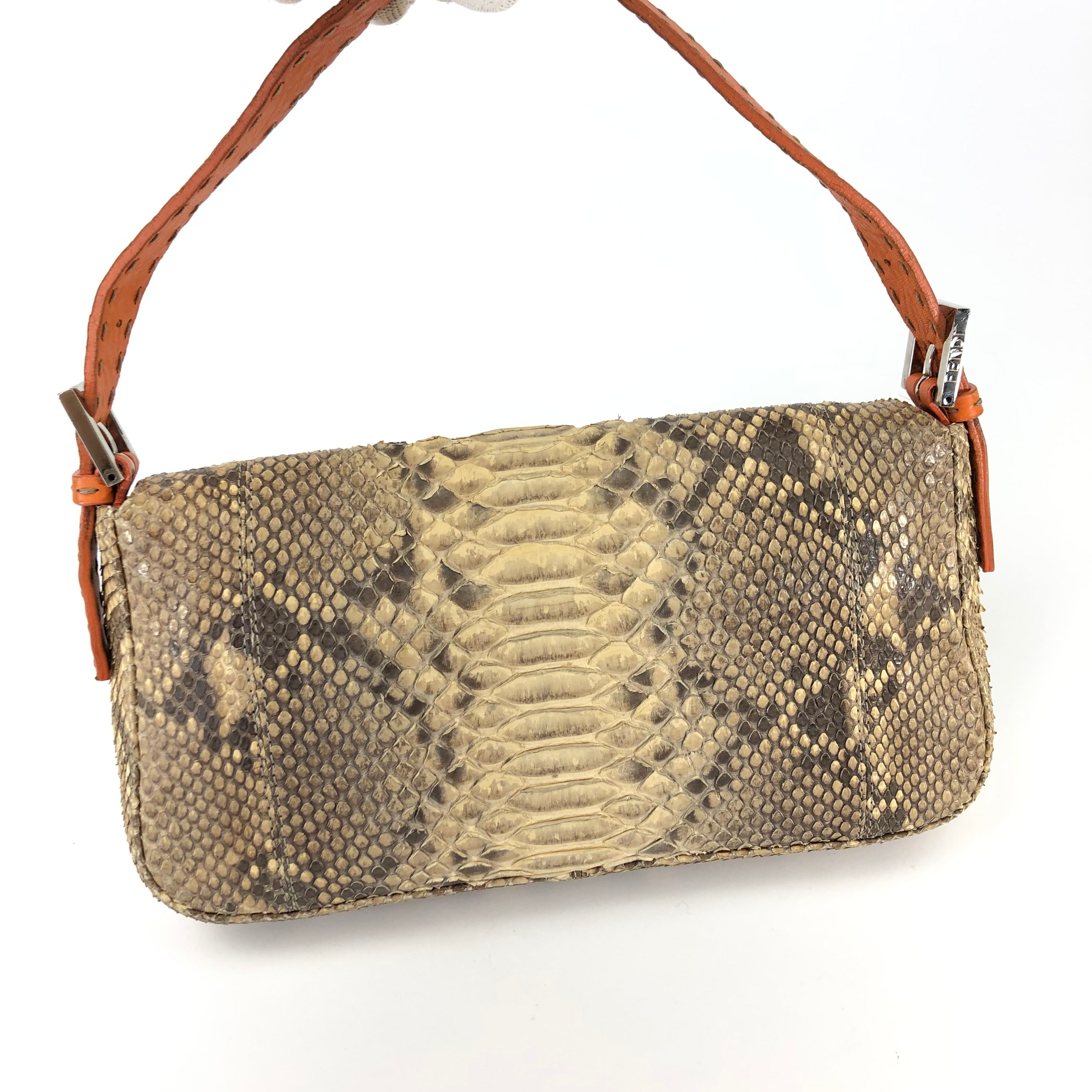 FENDI SELLERIA PYTHON BAGUETTE BAG