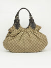 GUCCI MONOGRAM STUDDED PELHAM BAG
