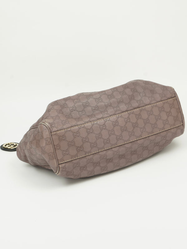 GUCCI MONOGRAM LEATHER SUKEY BAG