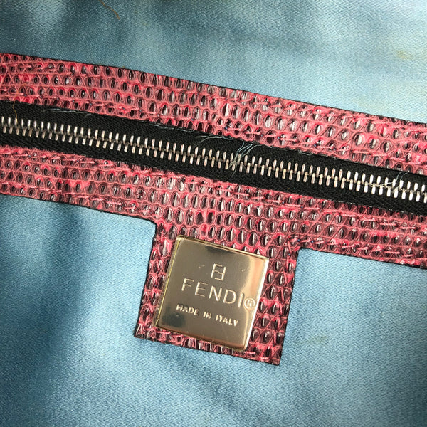 Fendi Beaded Baguette with Exotic Lizard Trim