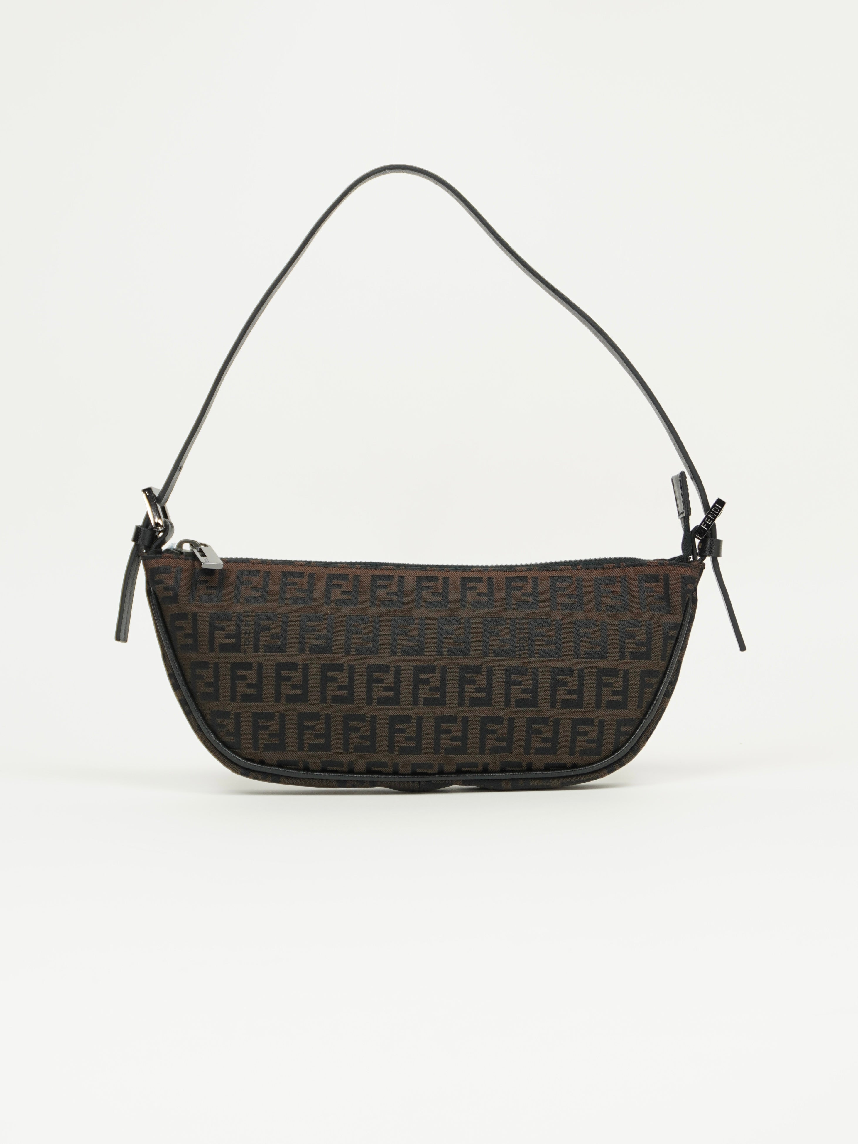 FENDI ZUCCA CRESCENT SHOULDER BAG