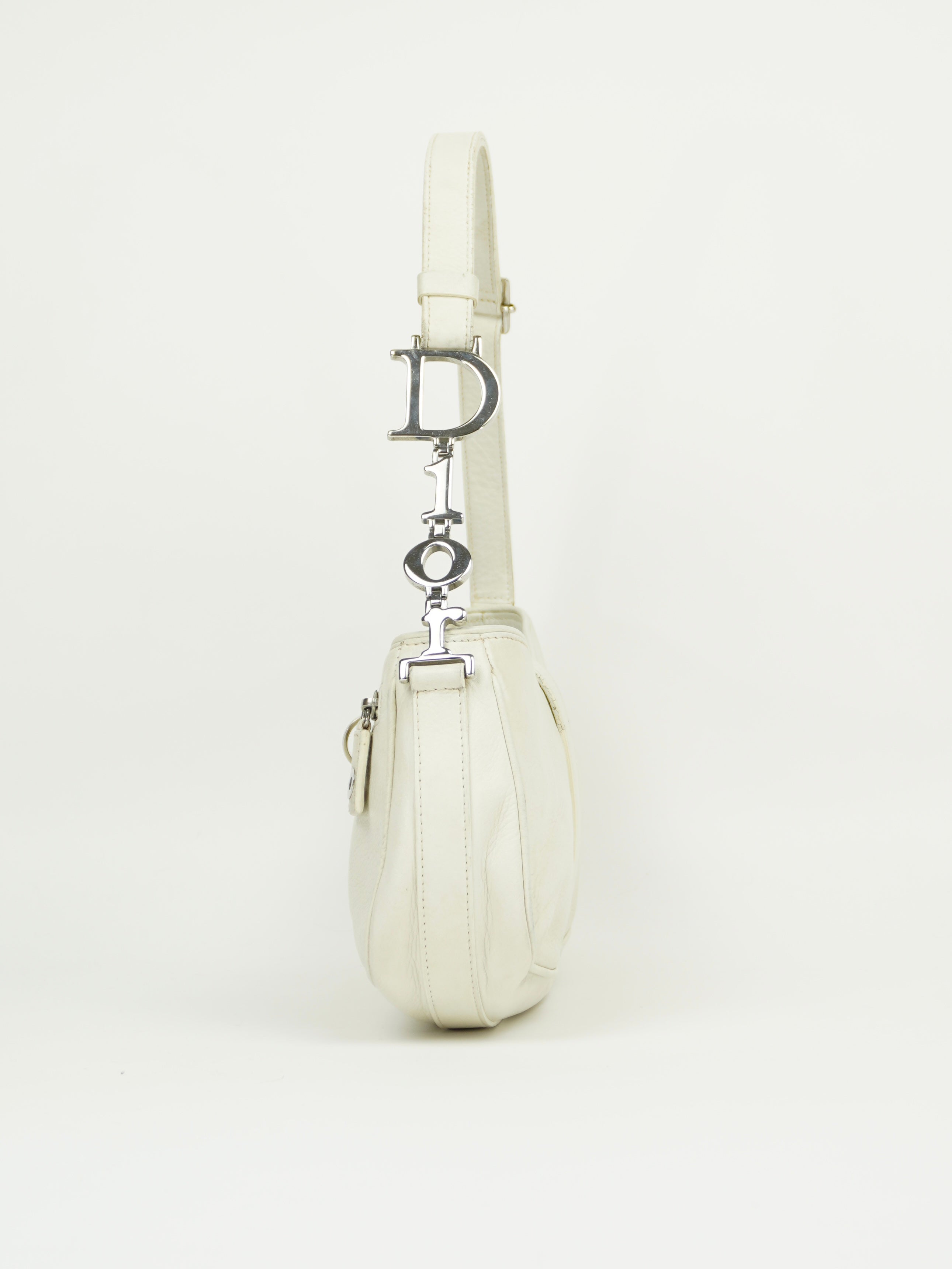 CHRISTIAN DIOR MONOGRAM BAG WITH SILVER HARDWARE
