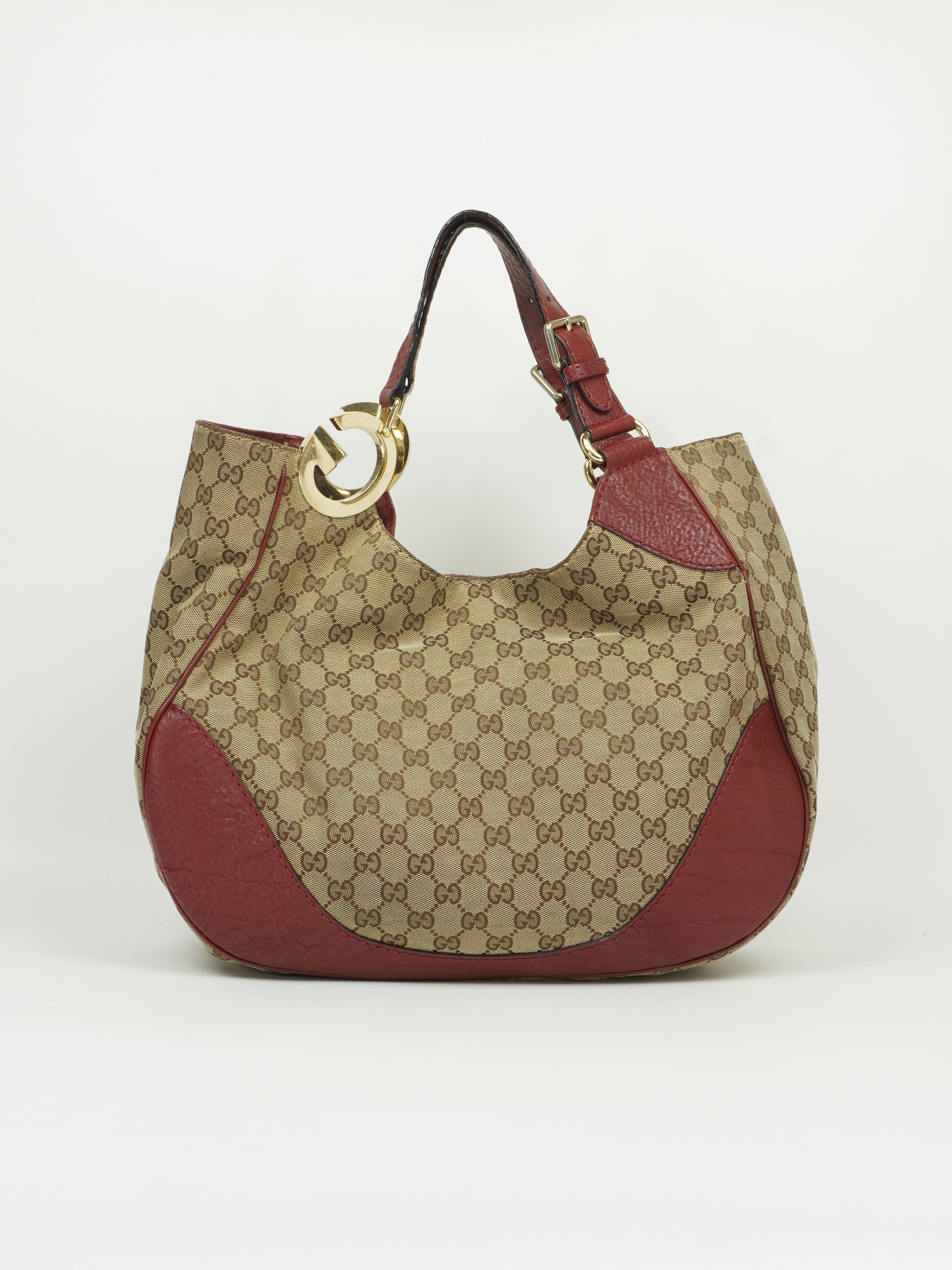 GUCCI MONOGRAM G LOGO HOBO BAG
