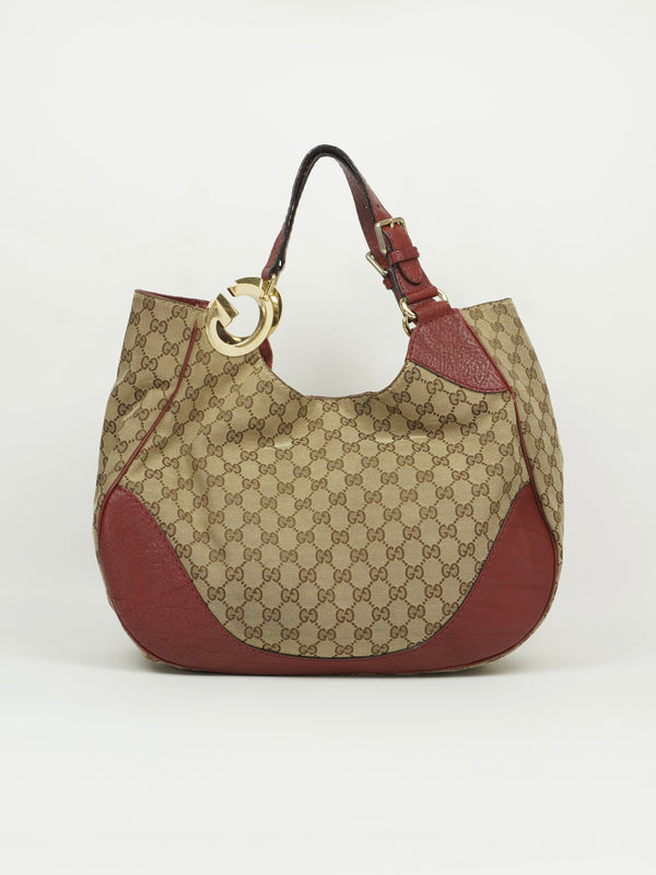 GUCCI MONOGRAM G LOGO HOBO BAG