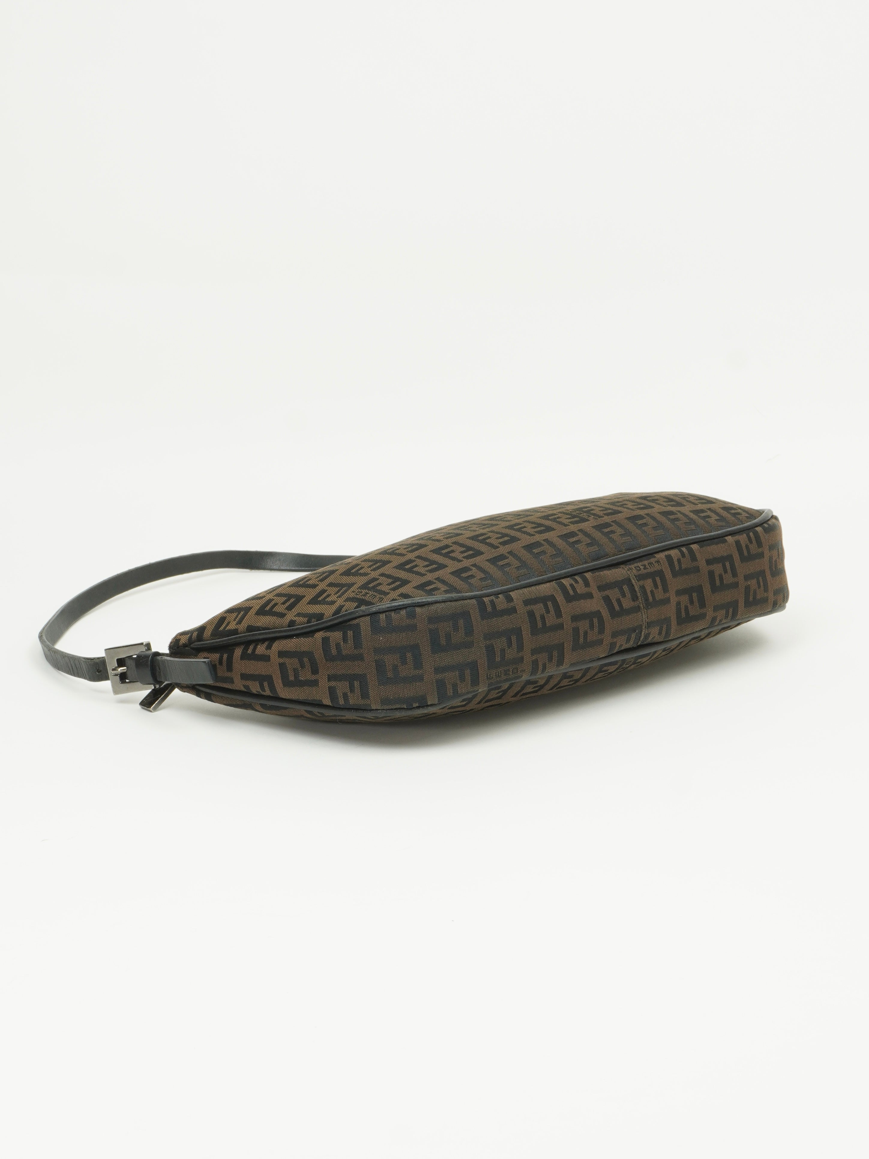 FENDI ZUCCA CRESCENT SHOULDER BAG