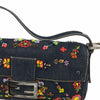 Fendi Denim Floral Beaded Baguette Bag
