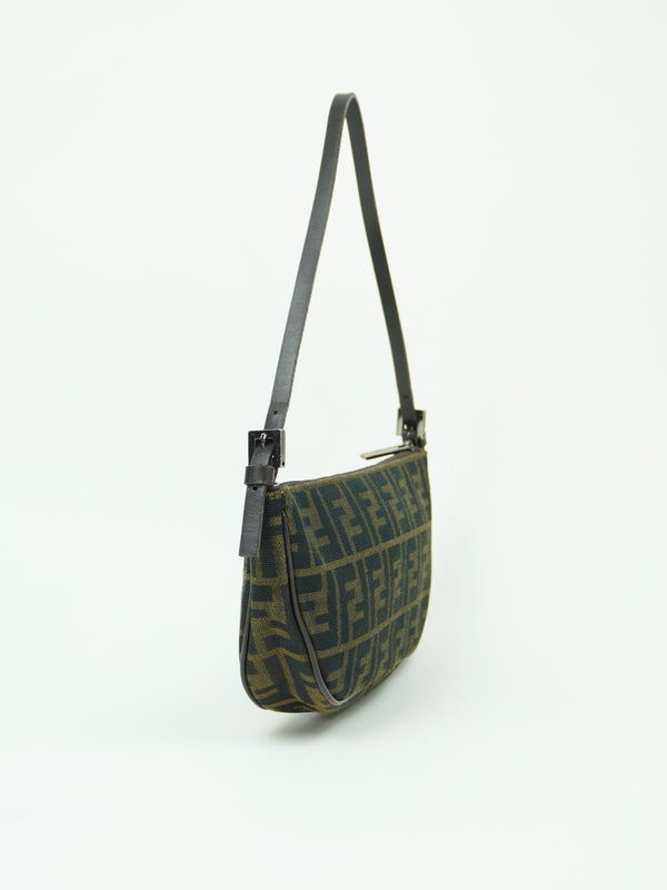 FENDI ZUCCA CRESCENT SHOULDER BAG