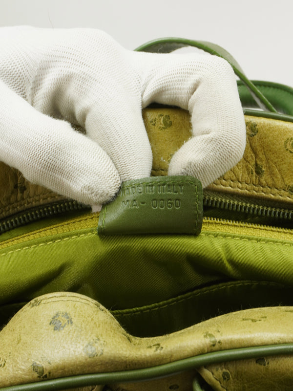 CHRISTIAN DIOR OSTRICH DOUBLE SADDLE BOWLER BAG