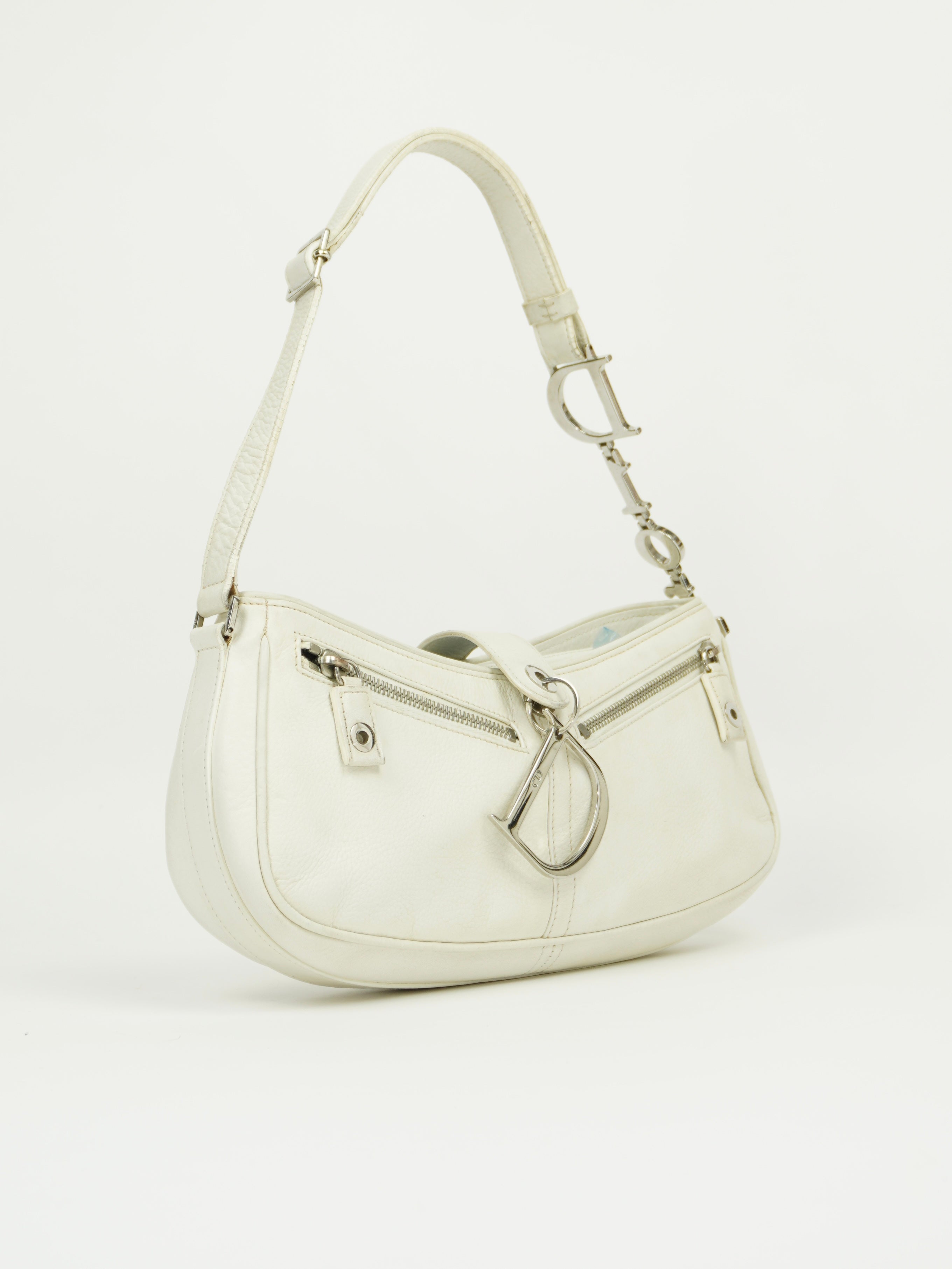 CHRISTIAN DIOR MONOGRAM BAG WITH SILVER HARDWARE