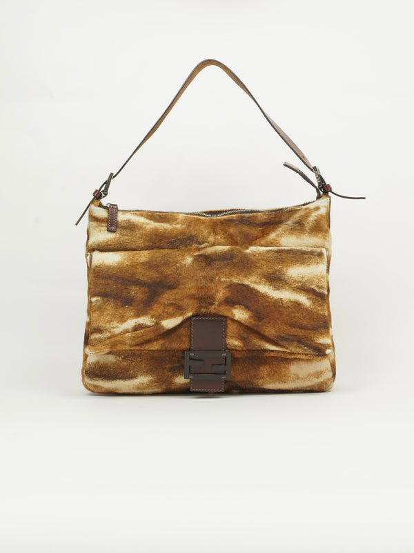 FENDI CALF HAIR MAMA BAGUETTE BAG