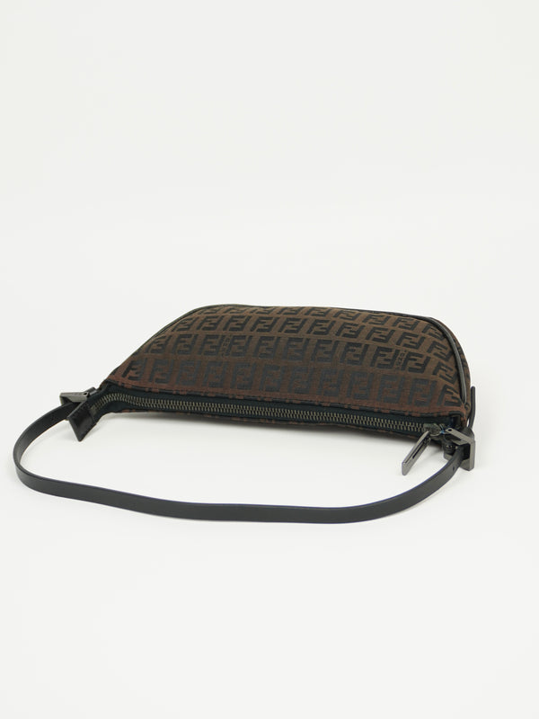 FENDI ZUCCA CRESCENT SHOULDER BAG