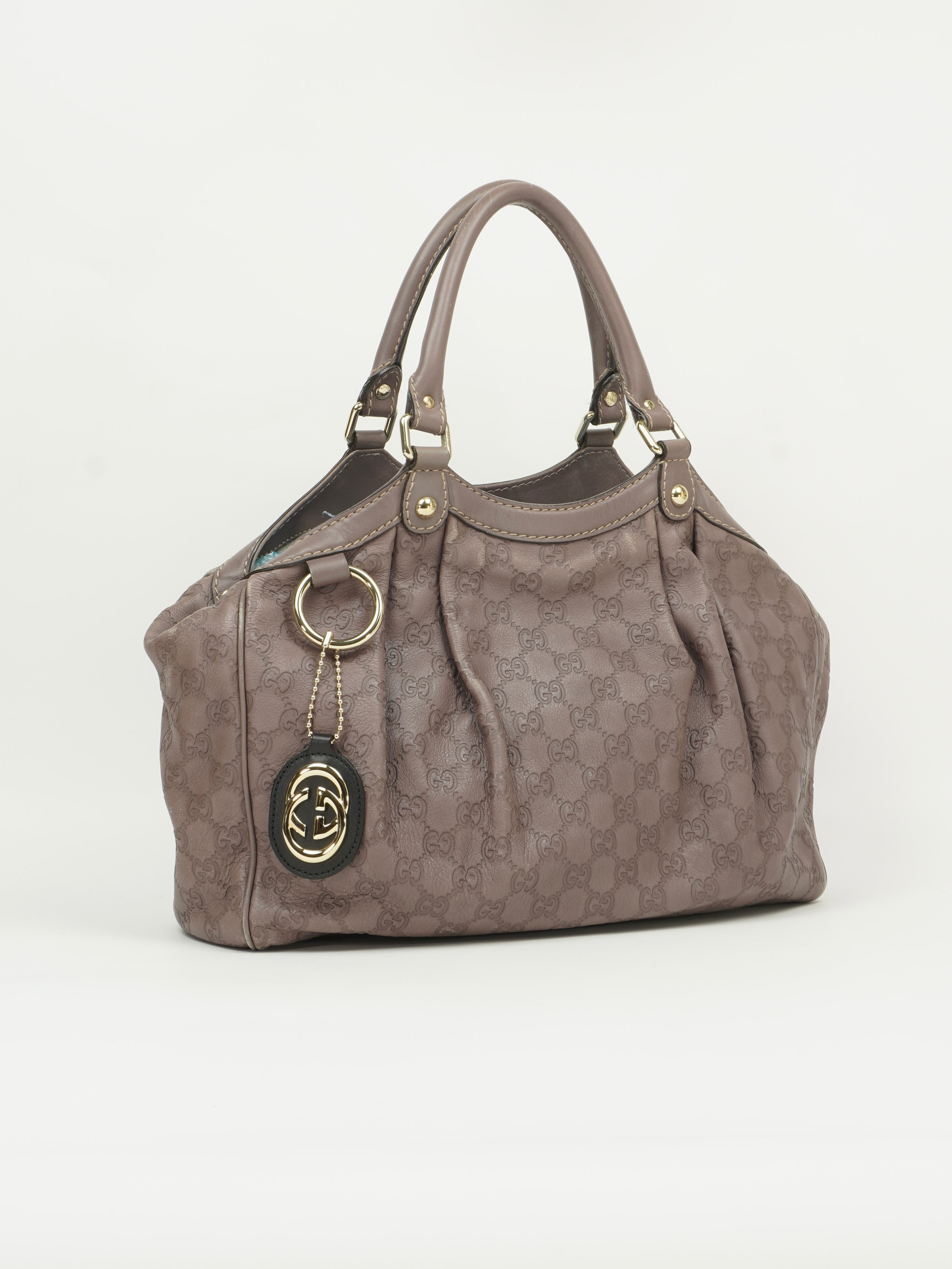 GUCCI MONOGRAM LEATHER SUKEY BAG