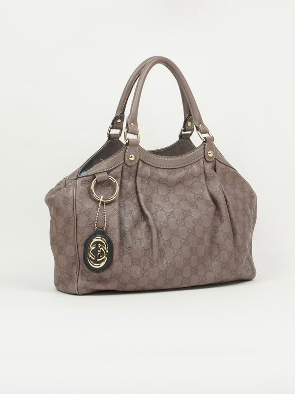 GUCCI MONOGRAM LEATHER SUKEY BAG