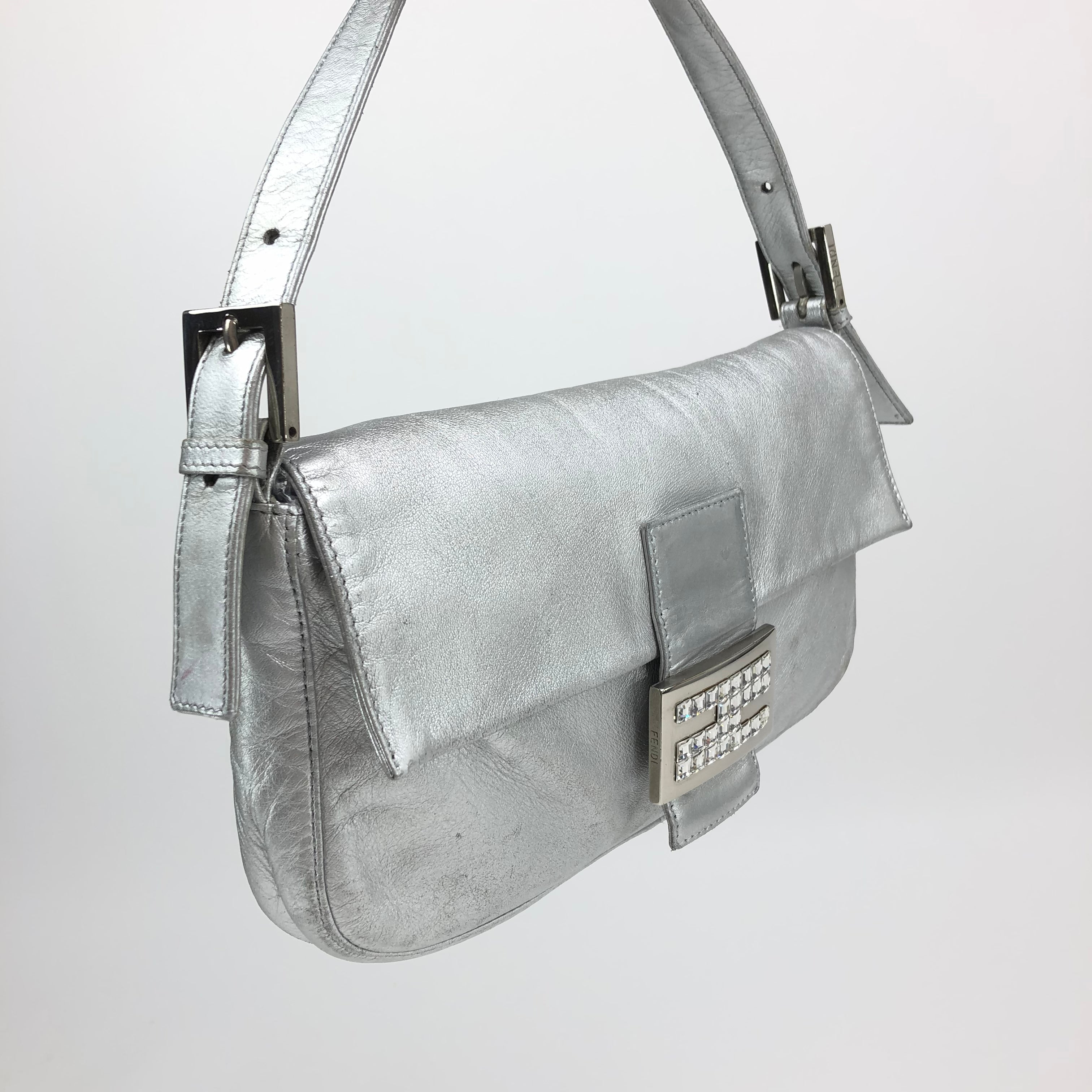 Fendi Silver Baguette Bag