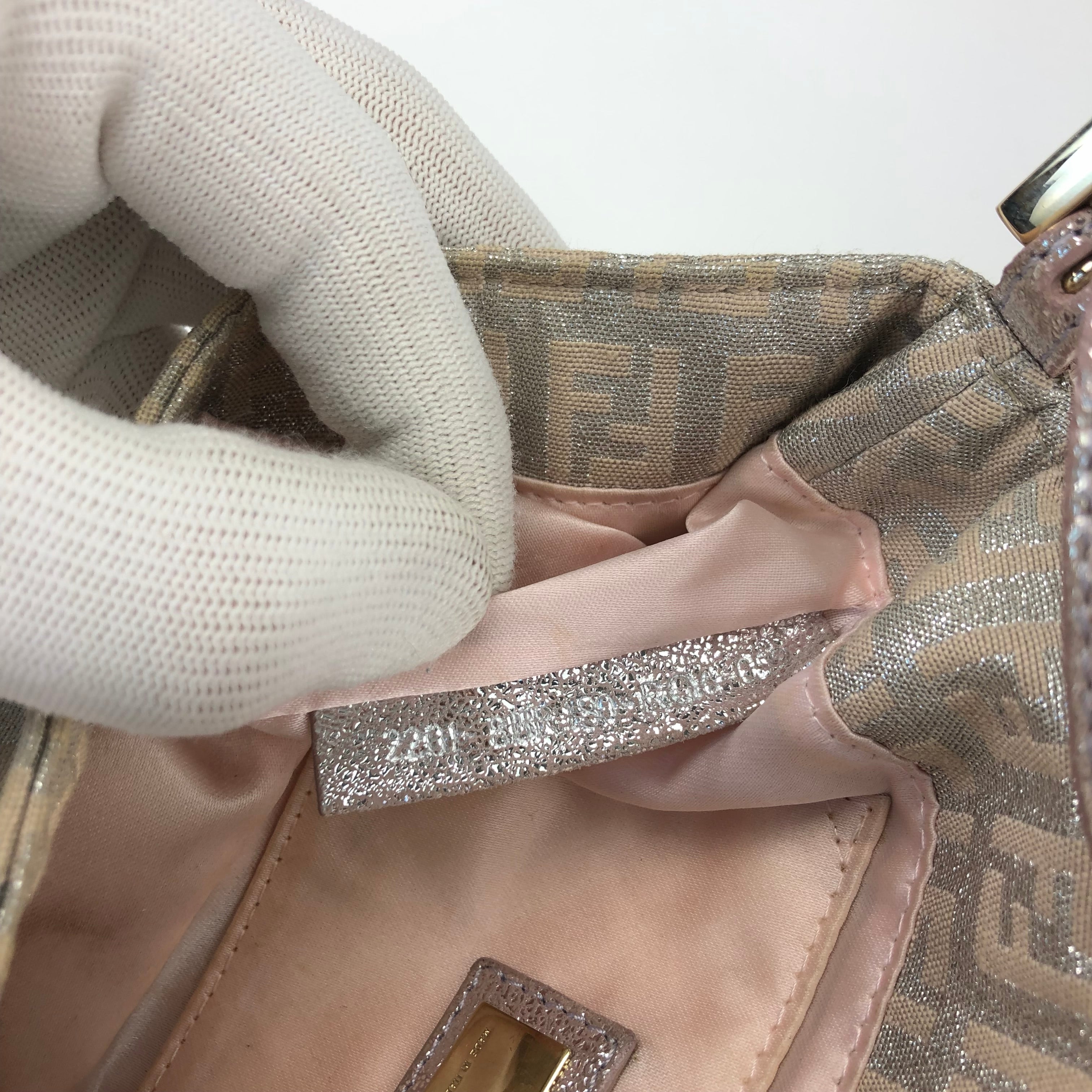 FENDI ZUCCA SHIMMER BAGUETTE BAG