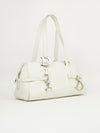 CHRISTIAN DIOR LEATHER BAG WITH SILVER HARDWARE