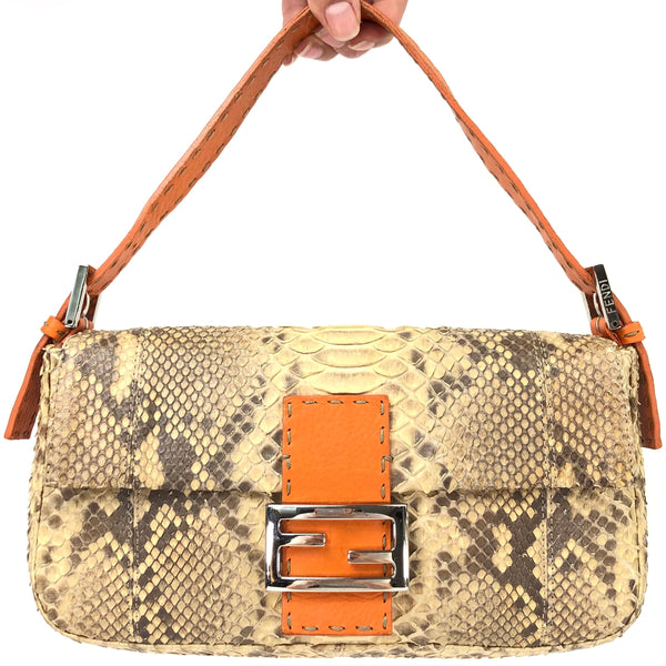 FENDI SELLERIA PYTHON BAGUETTE BAG