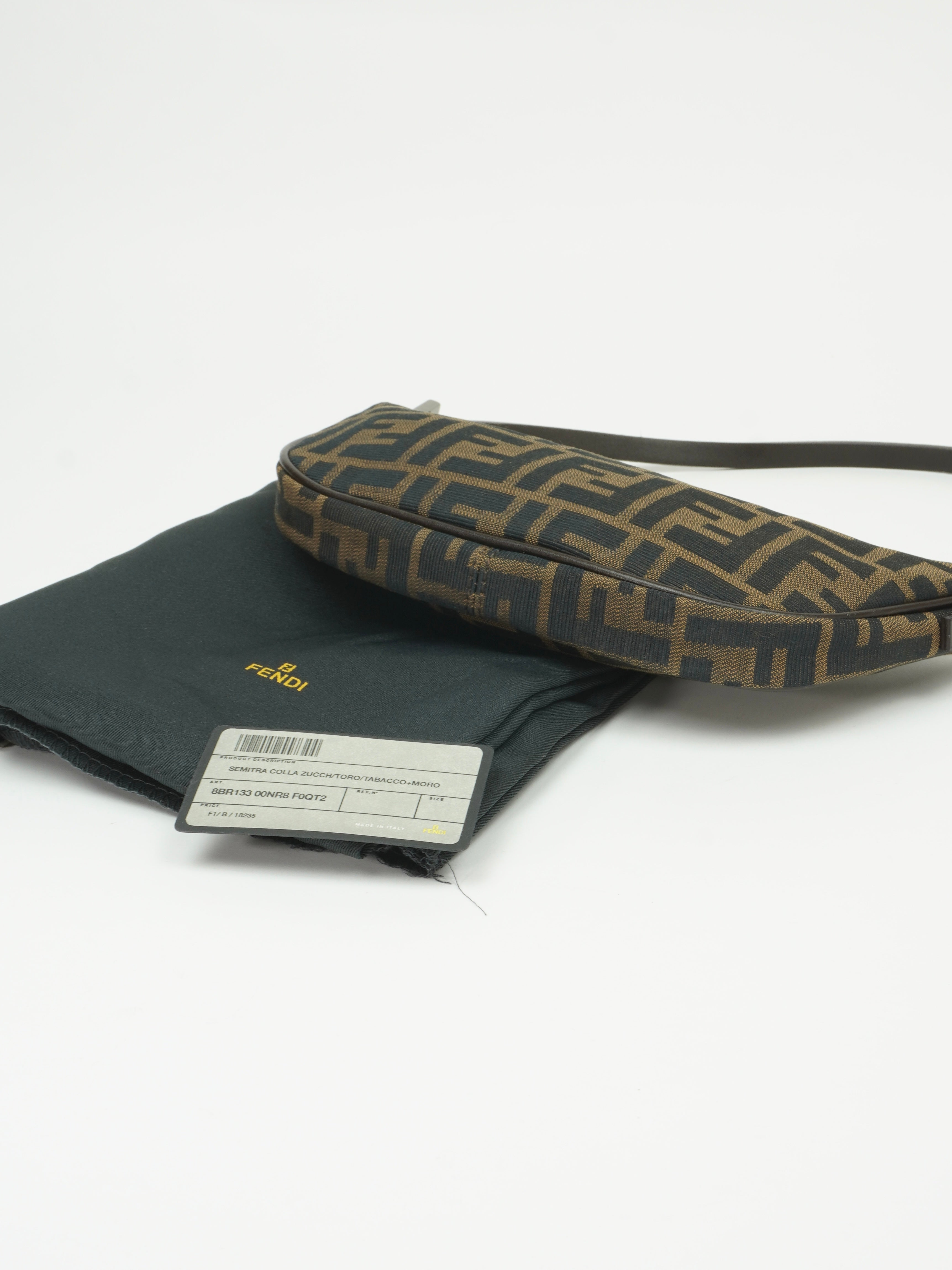 FENDI ZUCCA CRESCENT SHOULDER BAG