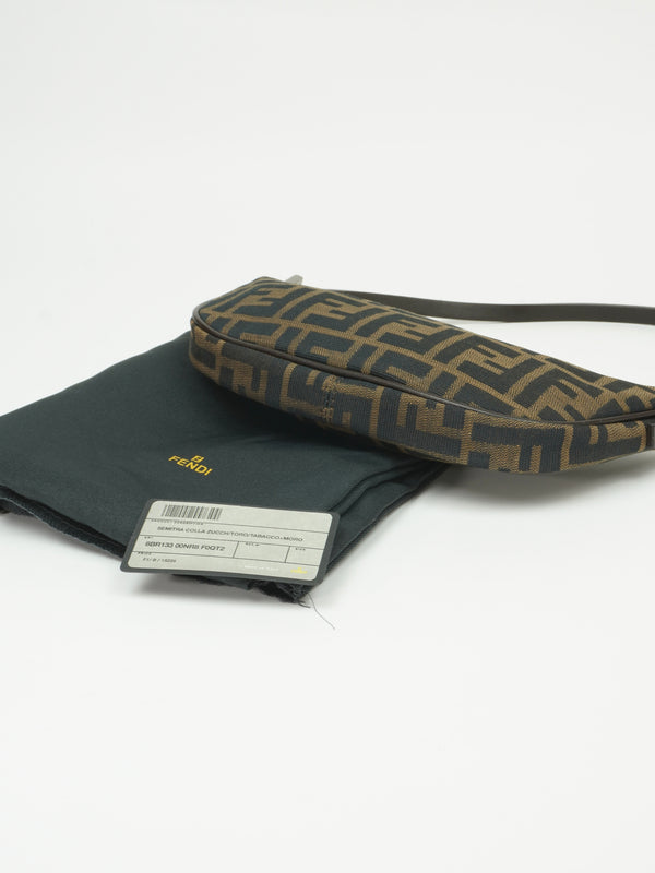 FENDI ZUCCA CRESCENT SHOULDER BAG