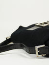 FENDI DIAMANTÉ CASHMERE BAGUETTE WITH LIZARD TRIM