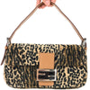 FENDI FLUFFY LEOPARD BAGUETTE BAG