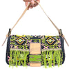 Fendi Beaded Denim Baguette with Snakeskin Detailing