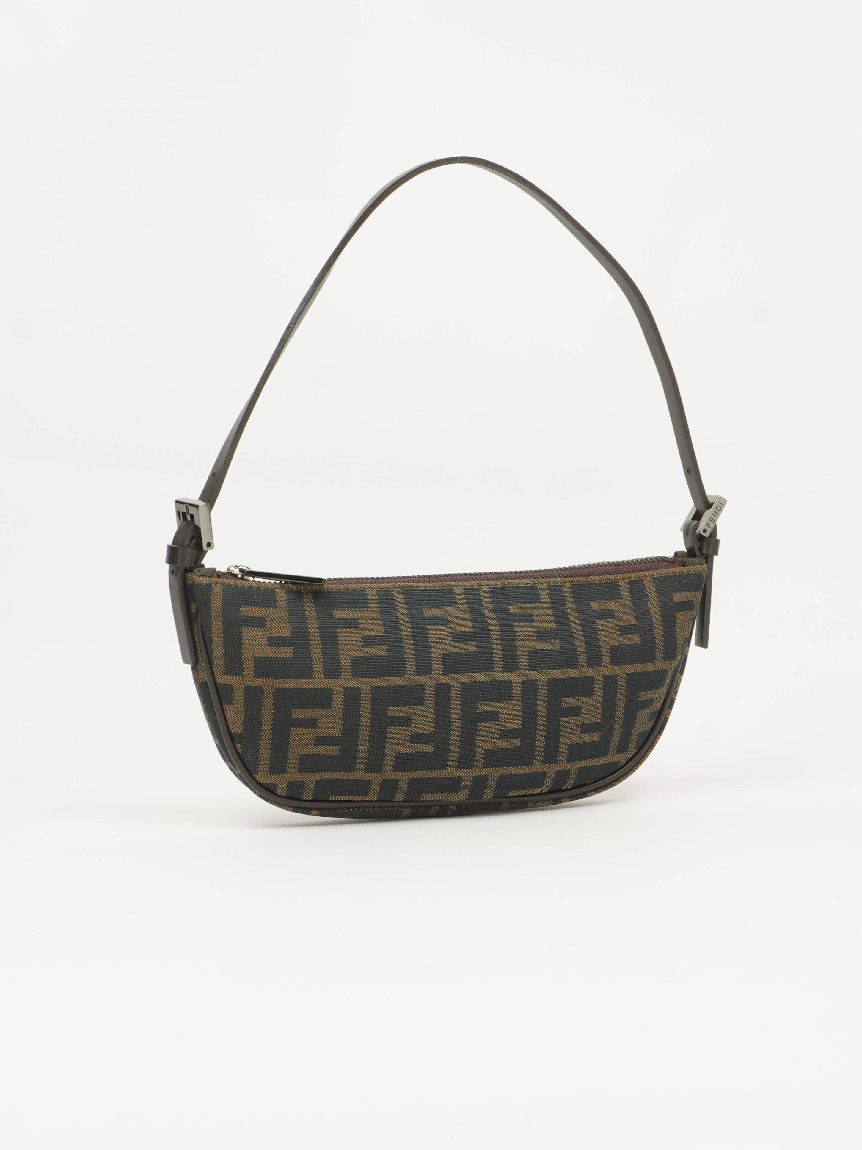 FENDI ZUCCA CRESCENT SHOULDER BAG
