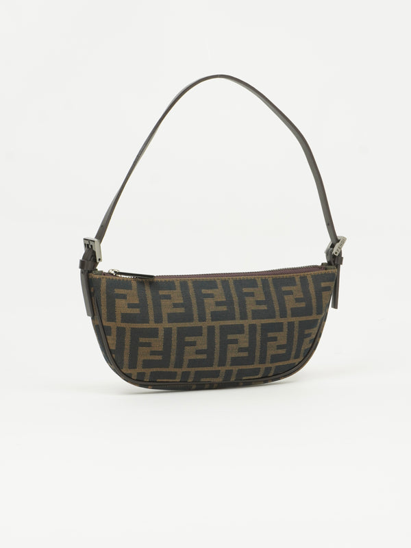FENDI ZUCCA CRESCENT SHOULDER BAG