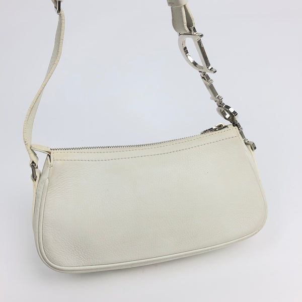 Christian Dior Leather Shoulder Bag with Silver Detailing