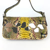 Fendi Multi Colour Python Snakeskin Baguette Bag with Metal/Mirror Detailing