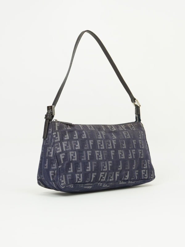 FENDI DENIM ZUCCA SHOULDER BAG
