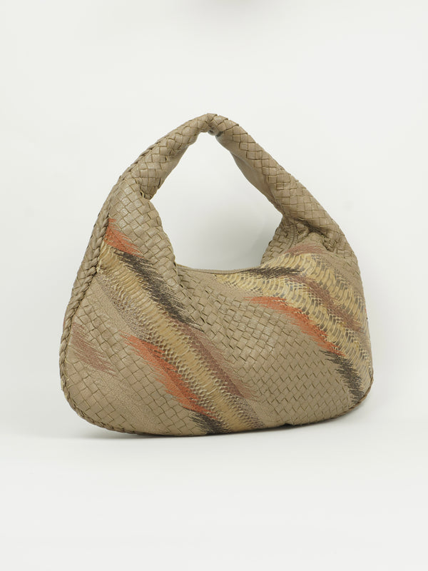 BOTTEGA VENETA SNAKESKIN INTRECCIATO HOBO SHOULDER BAG